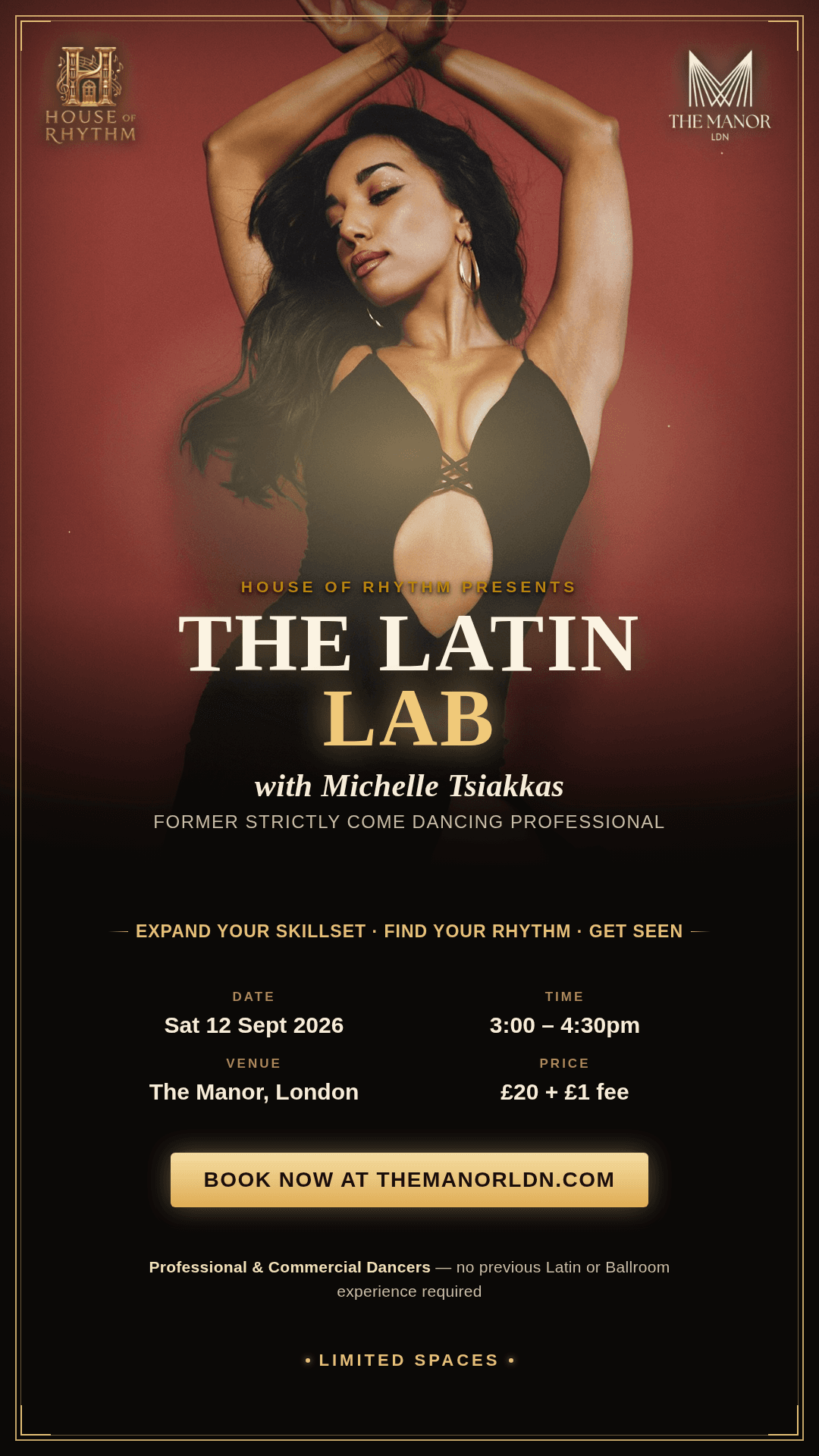 September 12th 2026 Pop-Up// The Latin Lab by House of Rhythm - with Michelle Tsiakkas - Former Strictly Come Dancing Professional